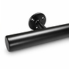Trapleuning zwart - rond - met leuninghouders type 4 - op maat - zwarte poedercoating - RAL 9005