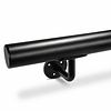 Trapleuning zwart - rond - met leuninghouders type 1 - op maat - zwarte poedercoating - RAL 9005