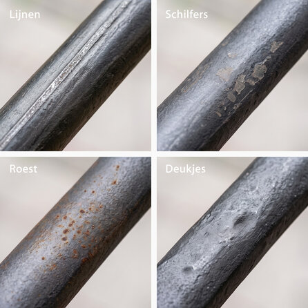 Smeedijzeren trapleuning - rond (20 mm) massief - met gelaste houders type 1 - op maat - ruw staal (transparant gecoat)