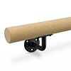 TEST - Eiken trapleuning - rond (40 mm) - houten leuning met leuninghouders type 1 - op maat - geborsteld RVS 304 - onbehandeld eikenhout TEST - Eiken trapleuning - rond (40 mm) - houten leuning met leuninghouders type 1 - op maat - geborsteld RVS 304 - onbehandeld eikenhout