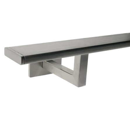 RVS trapleuning - rechthoekig (40x10 mm) - met leuninghouders type 11 - op maat - geborsteld RVS 304