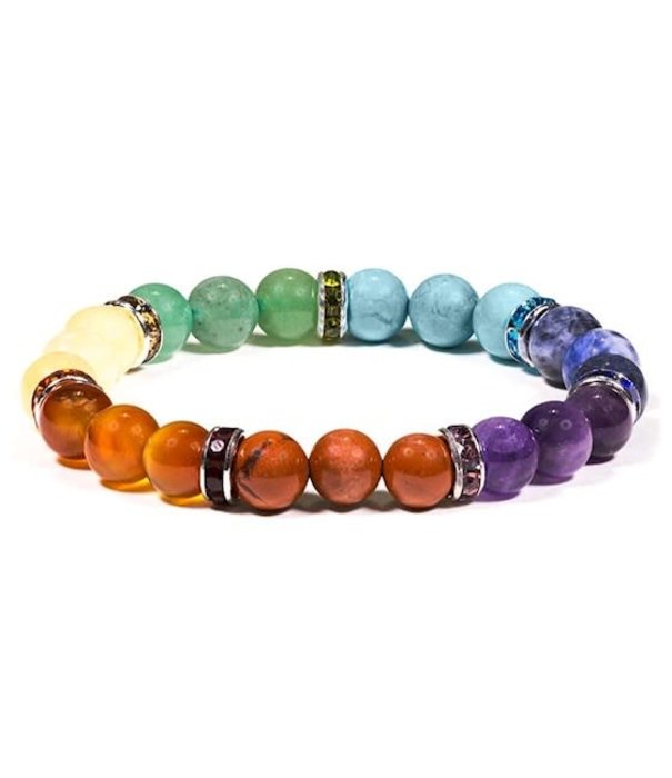 Armband 7 chakra's elastisch