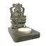 Ganesha waxinelichthouder grijs zeepsteen