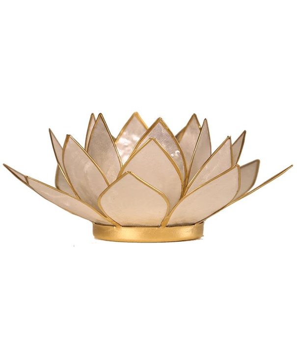 Lotus sfeerlicht parelmoer goudrand