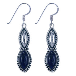 Zilveren oorbellen Lapis Lazuli