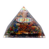 Orgoniet Piramide - Bloem des levens chakra met kristalpunt