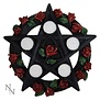Theelichthouder pentagram met rozen