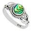 Zilveren ring Abalone - 17,5