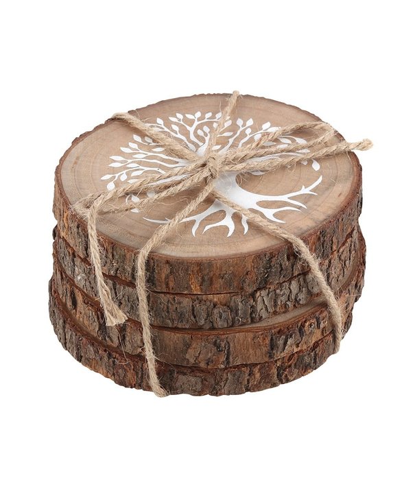 Onderzetters set tree of life hout