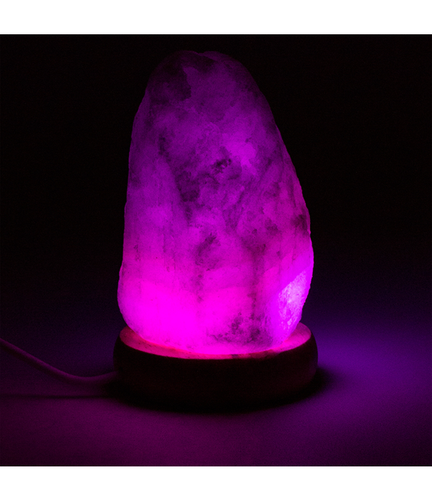 Mini Mood zoutlamp ruw USB + LED