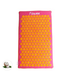 Spijkermat ECO Mandala - Fuchsia met oranje