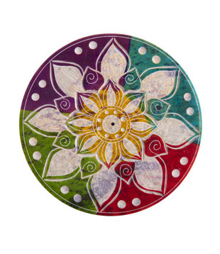 Wierookhouder zeepsteen mandala