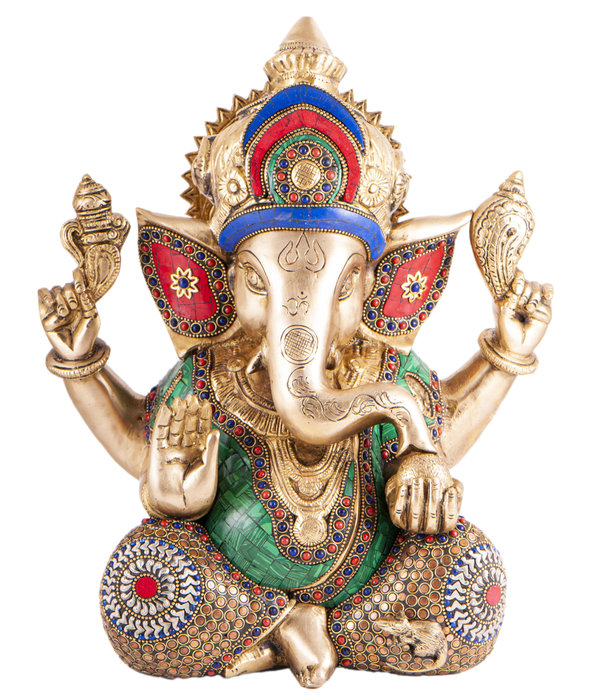 Ganesha beeld met mozaïek decoratie 30cm