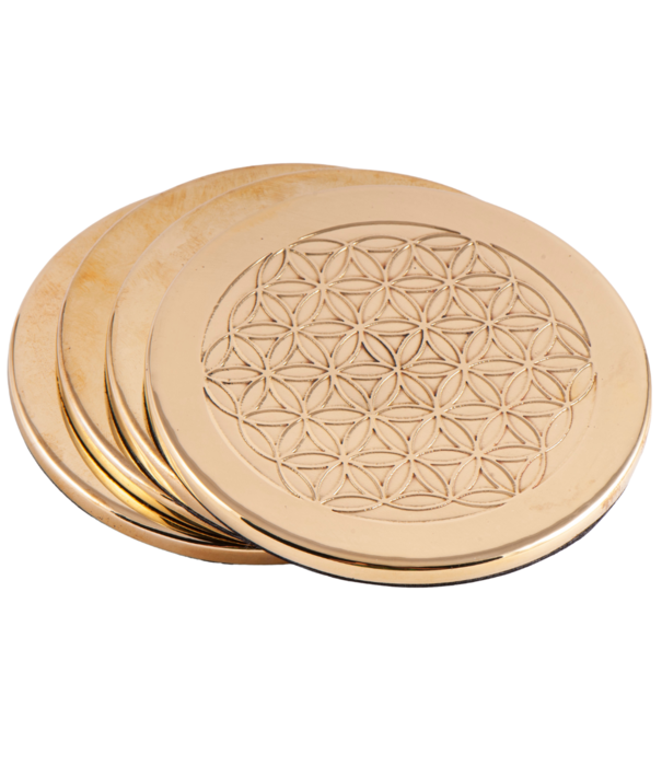 Onderzetter Flower of Life Messing