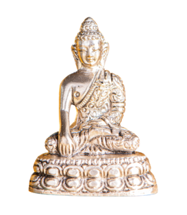 Shakyamuni Buddha, silver plated Messing