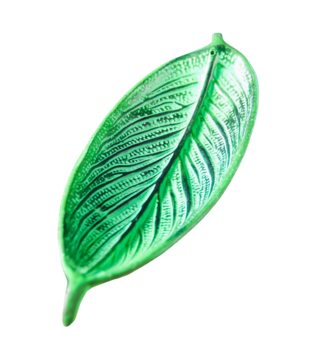 Wierookhouder bladmotief metaal groen blad
