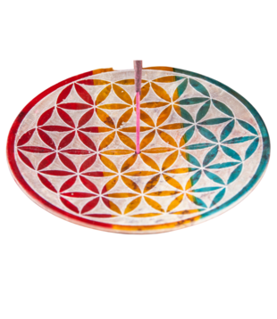 Wierookhouder flower of life, zeepsteen