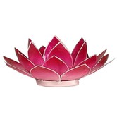 Lotus sfeerlicht roze zilverrand*