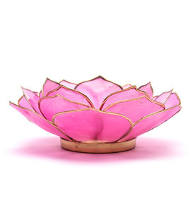 Lotus sfeerlicht bladvorm roze goudrand*