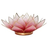 Lotus sfeerlicht rood/roze goudrand