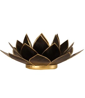 Lotus sfeerlicht zwart goudrand