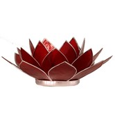 Lotus sfeerlicht rood 1e chakra zilverrand *
