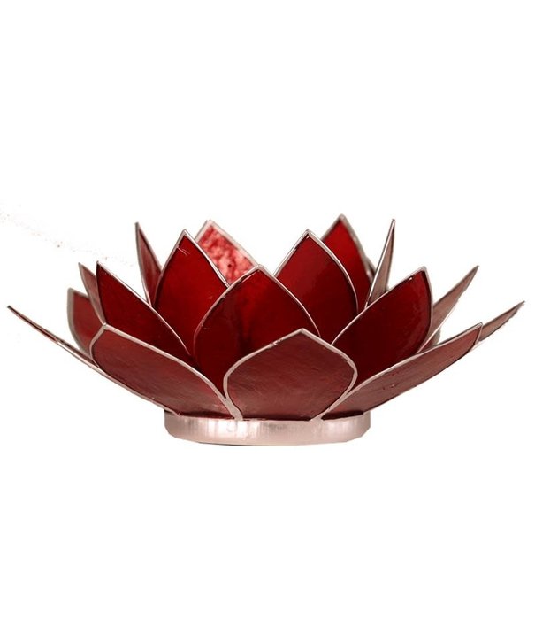 Lotus sfeerlicht rood 1e chakra zilverrand *