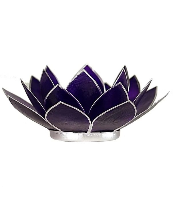 Lotus sfeerlicht violet 7e chakra zilverrand *