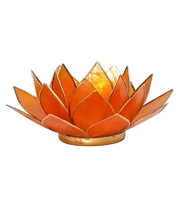 Lotus sfeerlicht oranje 2e chakra goudrand