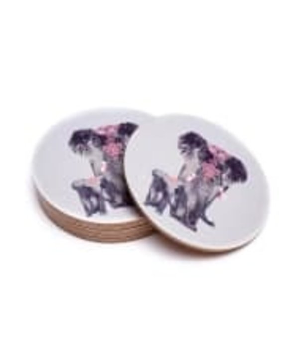 Roze olifant onderzetters set van 6