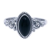 Zilveren ring onyx