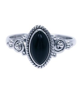 Zilveren ring onyx