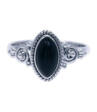 Zilveren ring onyx