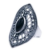 Zilveren ring onyx