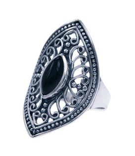 Zilveren ring onyx