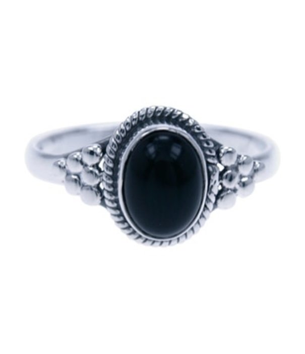 Zilveren ring Onyx