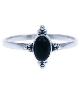 Zilveren ring Onyx