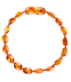 Barnsteen armband kinderen Cognac Bean