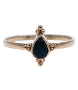 Zilveren ring Onyx Gold Plated