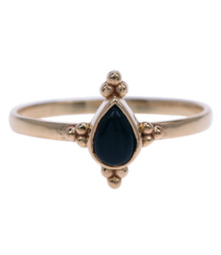 Zilver ring Onyx Gold Plated