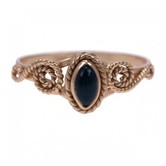 Zilveren ring Onyx Gold Plated