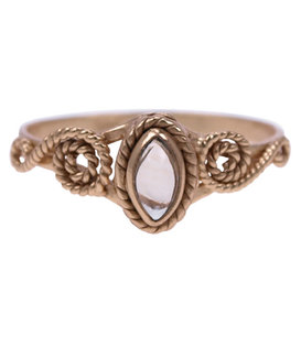 Zilveren ring Citrien Gold Plated