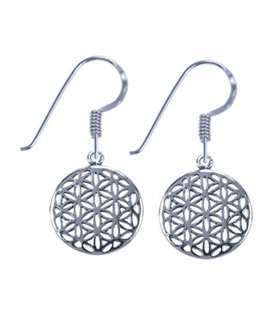 Zilveren oorbellen Flower of Life