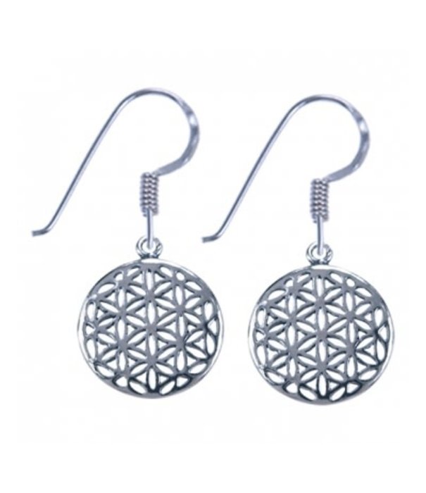 Zilveren oorbellen Flower of Life