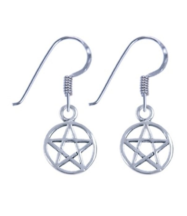 Zilveren oorbellen Pentagram