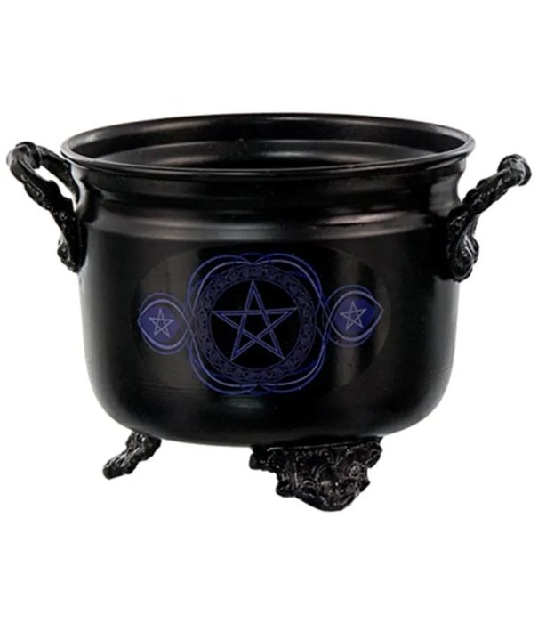 Cauldron (heksenketel) blauw pentagram