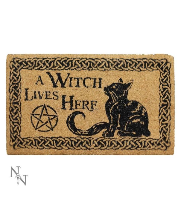 A Witch Lives Here Doormat 45x75cm