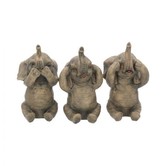 Drie wijze olifanten - horen, zien en zwijgen 16cm