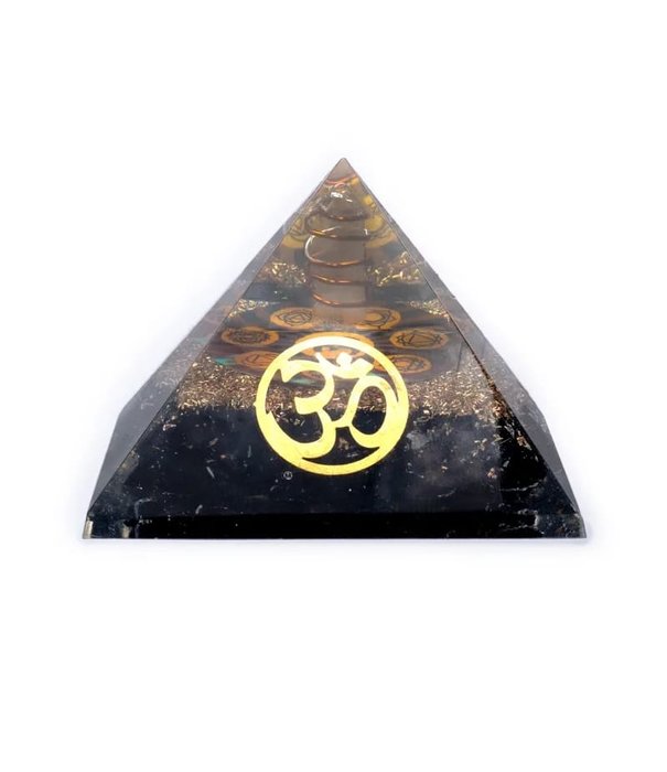 Orgoniet chakra piramide zwarte toermalijn met ohm