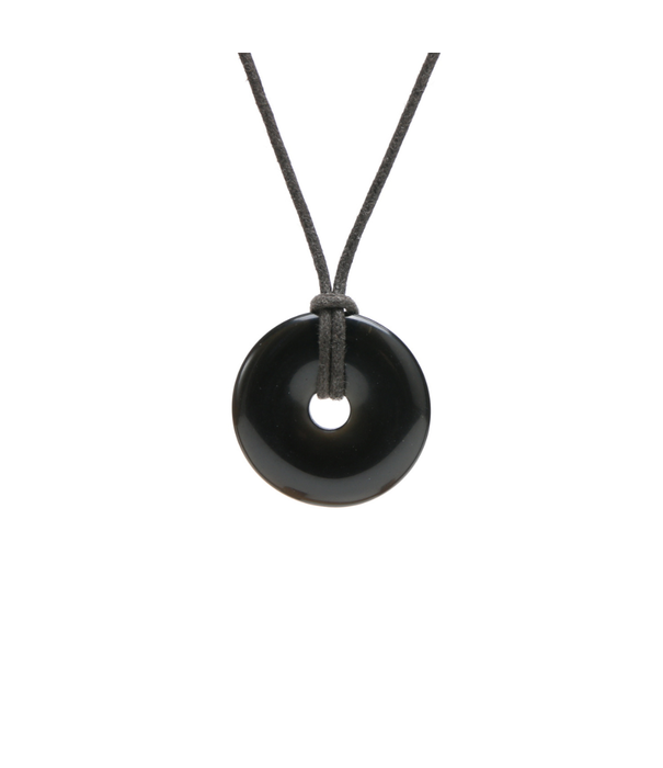Obsidiaan Zwart donut hanger